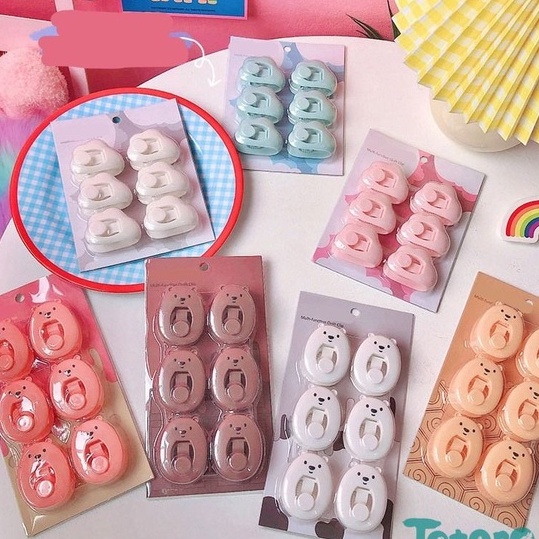 Móc kẹp đồ, cố định đồ Cô bé Trà Sữa - Gấu Con