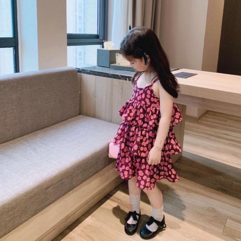 Xả kho váy bé gái váy hoa 3 tầng siêu cưng cho bé