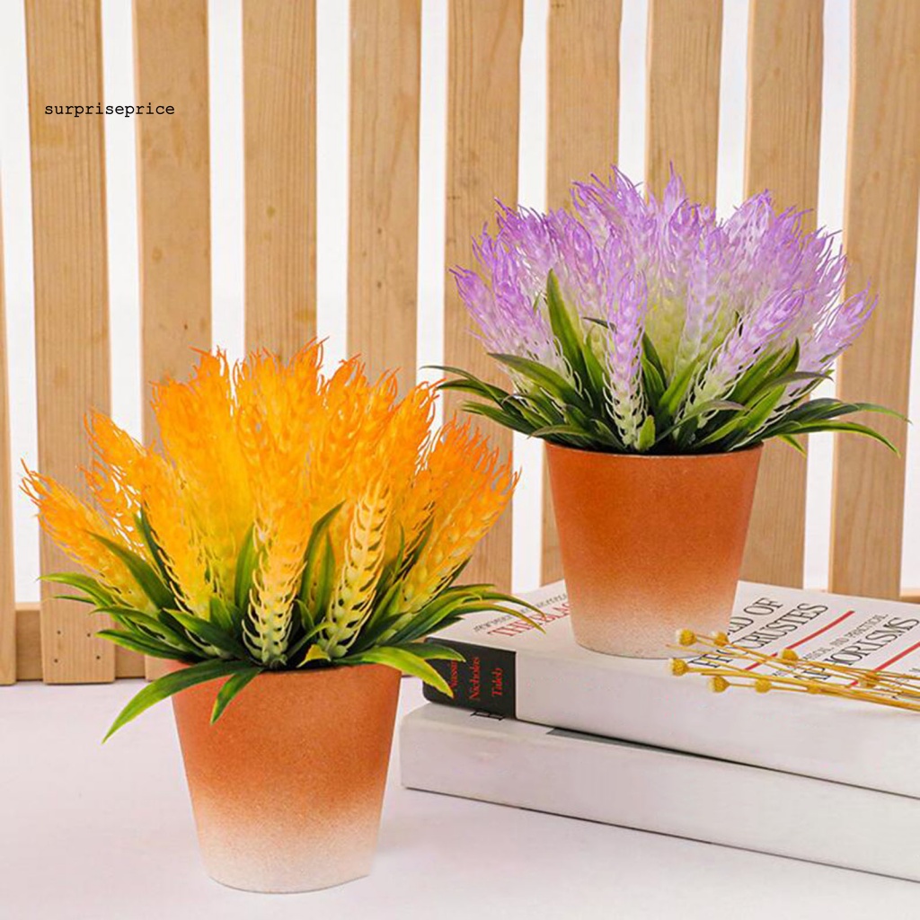 Chậu Cây Lúa Mì Nhân Tạo 6 Màu Độc Đáo Trang Trí Nhà Cửa / SPA