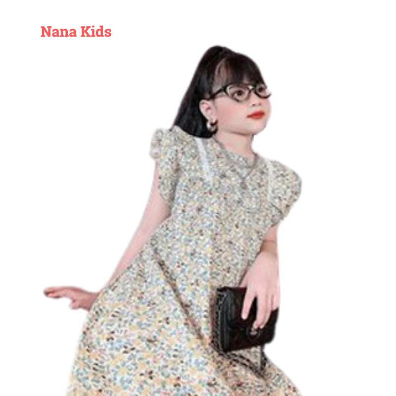 Đầm váy hoa nhí size đại bé gái thương hiệu Mikikids chất liệu kate mềm mịn và mát cho bé từ 6 tuổi đên 13 tuổi