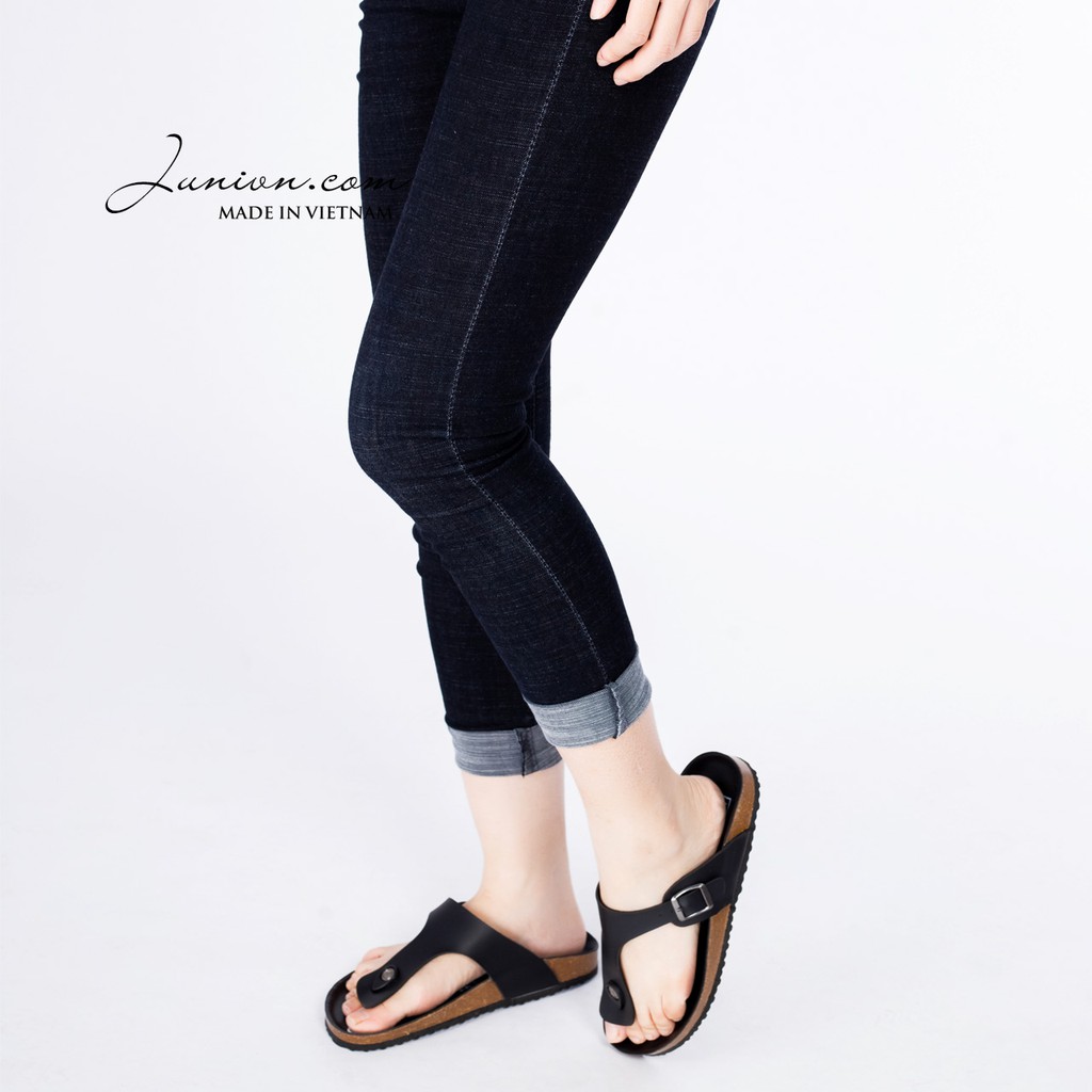 [DA PU-CHỐNG NƯỚC] PU07- Dép sandal xỏ ngón Unisex da PU, đế trấu Bioline Birken - Xuất khẩu châu Âu - Juni Store