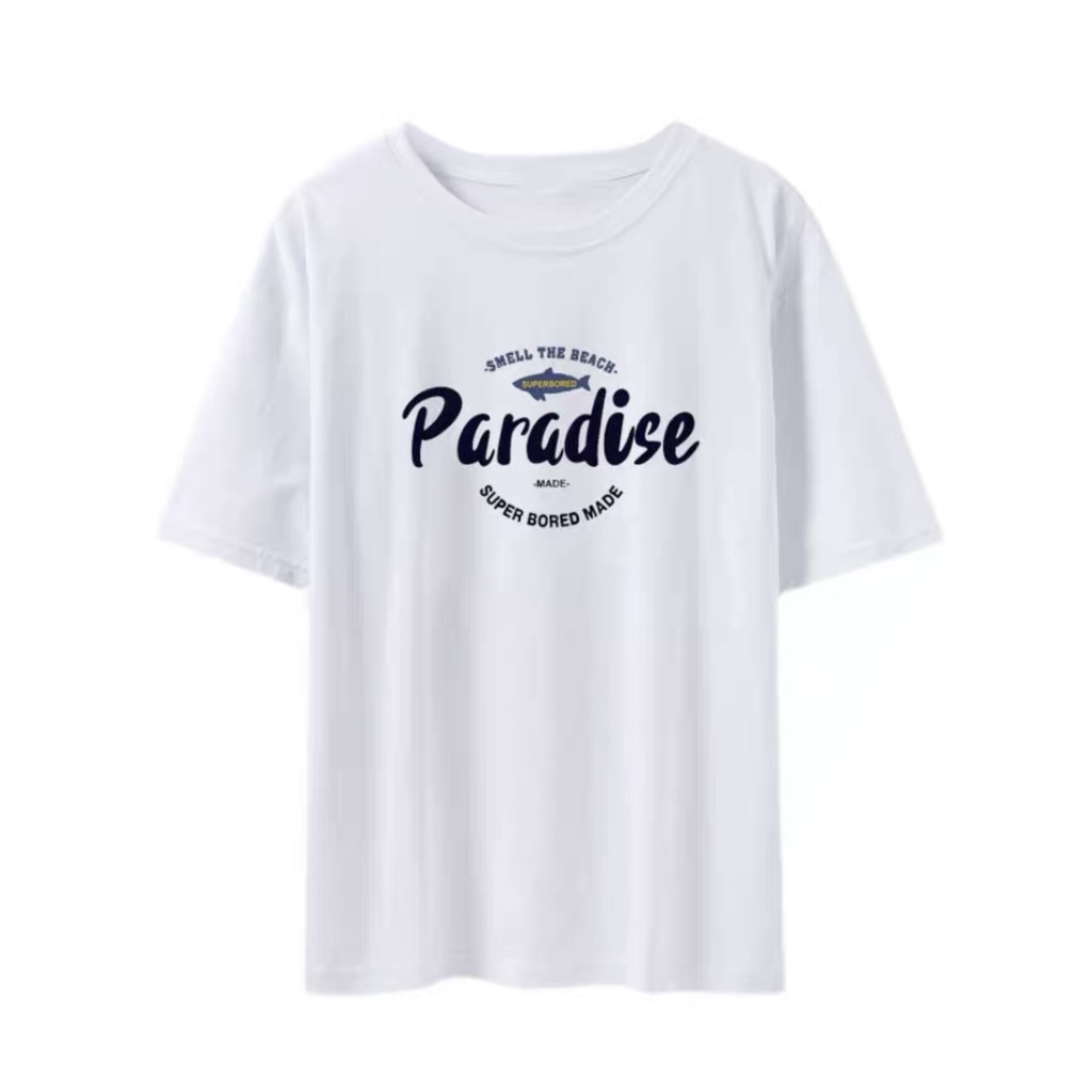 Áo thun phông nam nữ tay lỡ form rộng áo 3158 chất dày dặn cotton xịn in chữ PARASIDE
