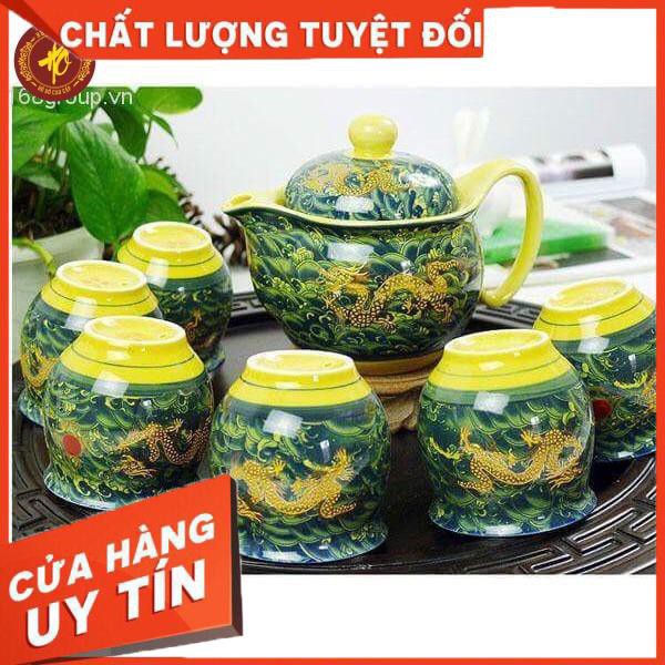 Bộ ấm chén Long Quy Phú Quý hàng nhập khẩu cao cấp