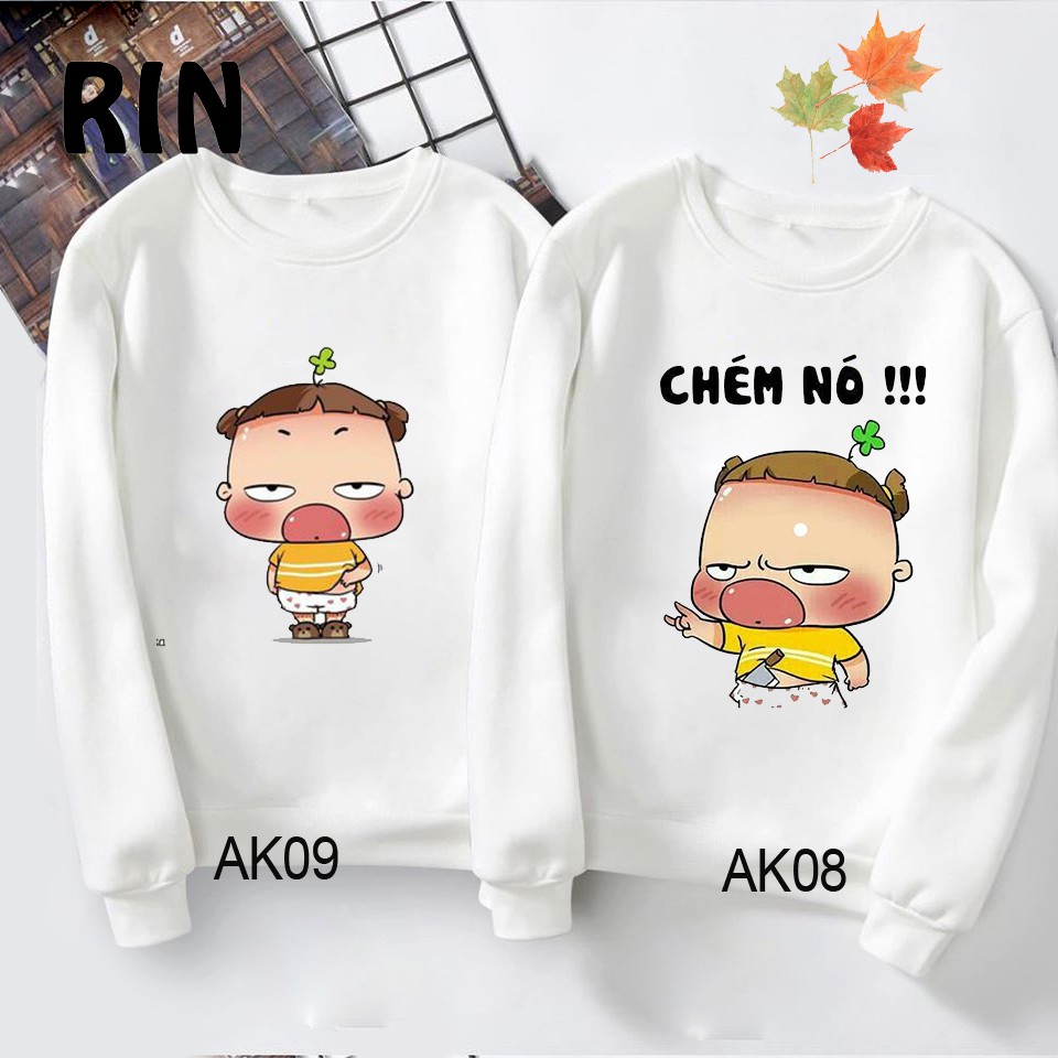 Áo đôi sweater nam nữ - ÁO ĐÔI THU ĐÔNG QUỲNH AKA CỰC CUTE