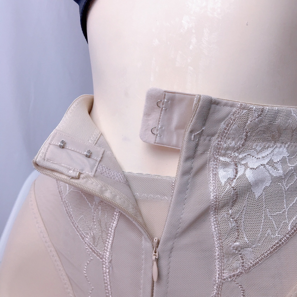 Quần gen bụng kéo khóa cạp cao phối ren lưới định hình dáng chuẩn eo thon