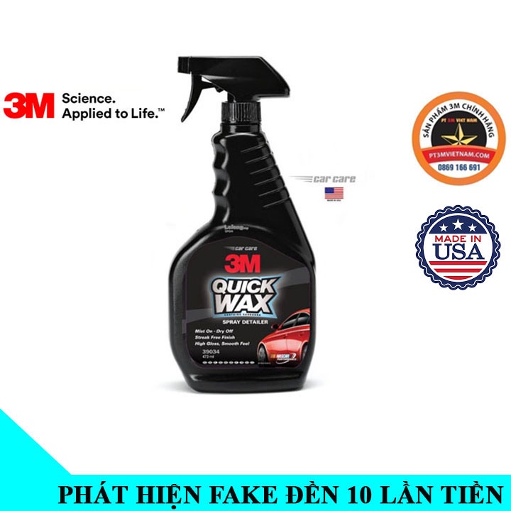 Chai xịt đánh bóng nhanh 3M quick wax 39034