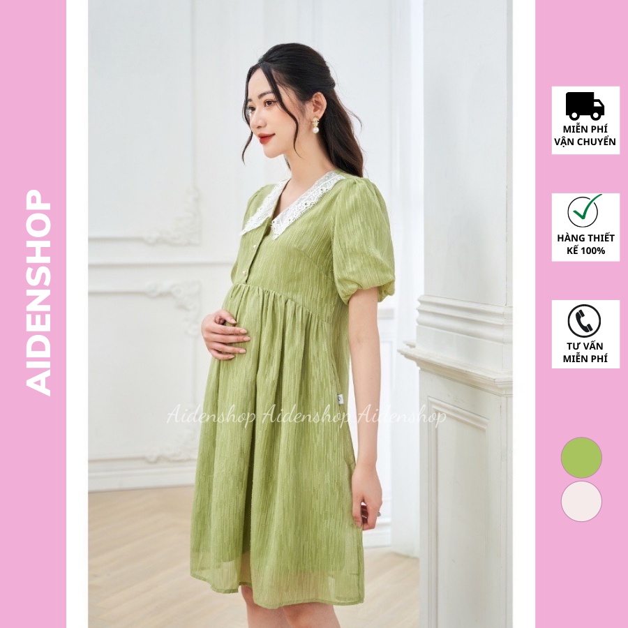 Váy bầu thiết kế xinh Aidenshop đầm bầu công sở đẹp ren