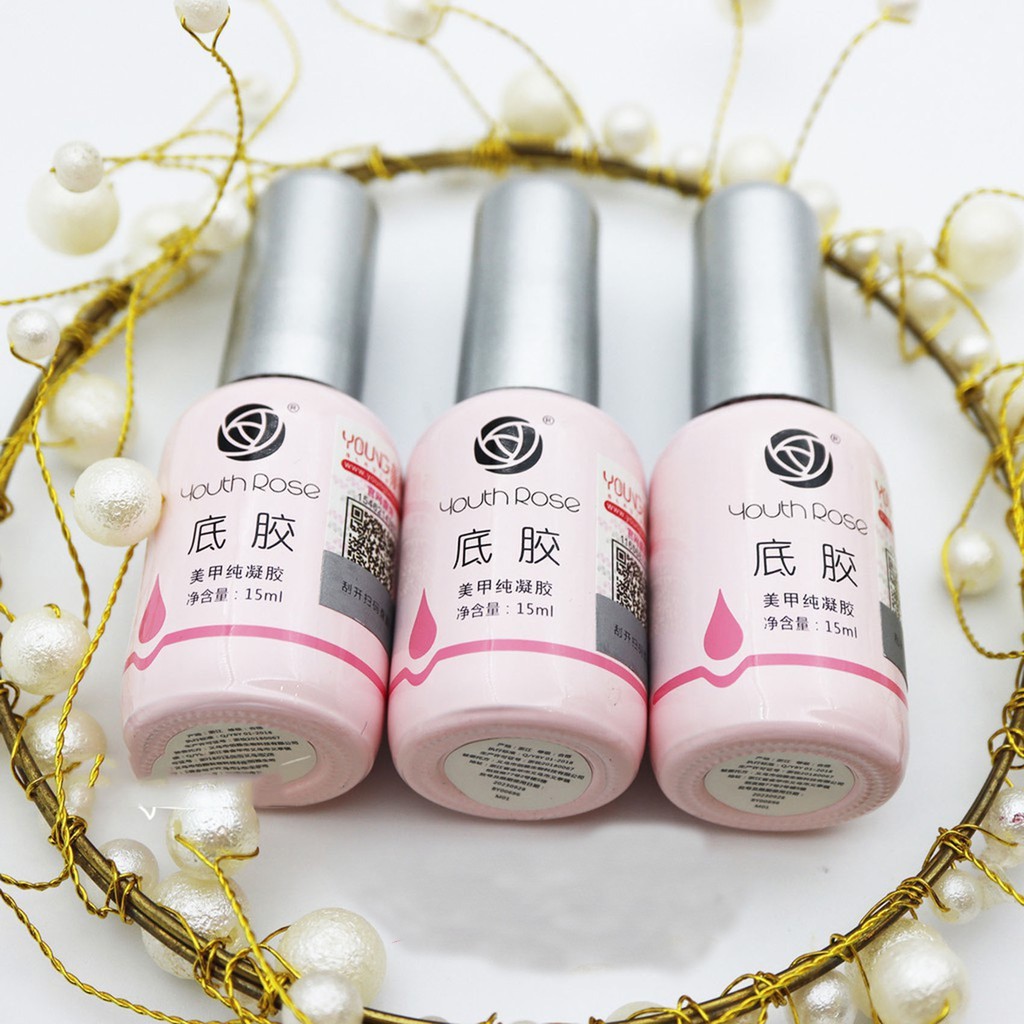 Base hoa hồng Youth Rose chính hãng, gel liên kết móng 15ml chuyên dụng cho dân làm móng