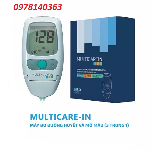 BẢO HÀNH TRỌN ĐỜI - Máy đo Đường Huyết và Mỡ Máu 3 TRONG 1 MultiCare-In đo ĐƯỜNG HUYẾT, triglycerides, CHOLESTEROL