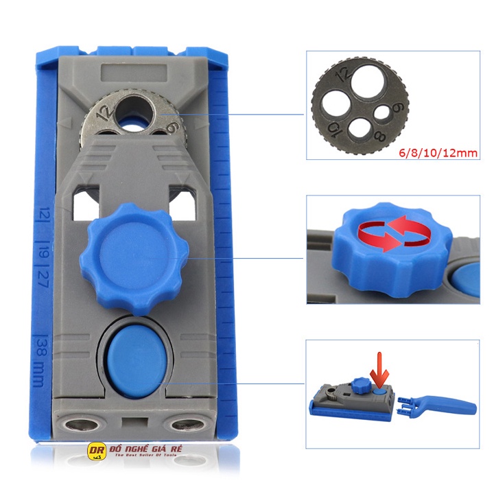 Cử khoan chéo chốt gỗ 2 trong 1