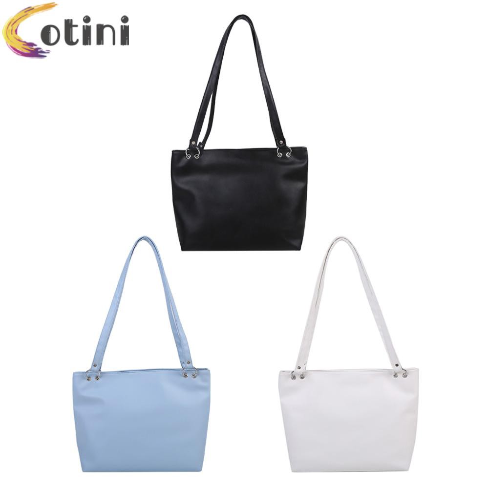 COTINI Fashion Women PU Pure Color Shoulder Underarm Bag Large Shopping Handbags