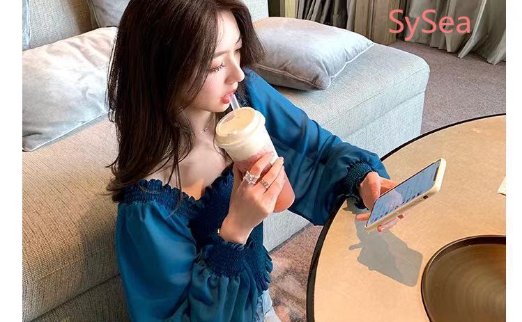 Áo Vải Voan Dài Tay Cổ Vuông Duyên Dáng Cho Nữ