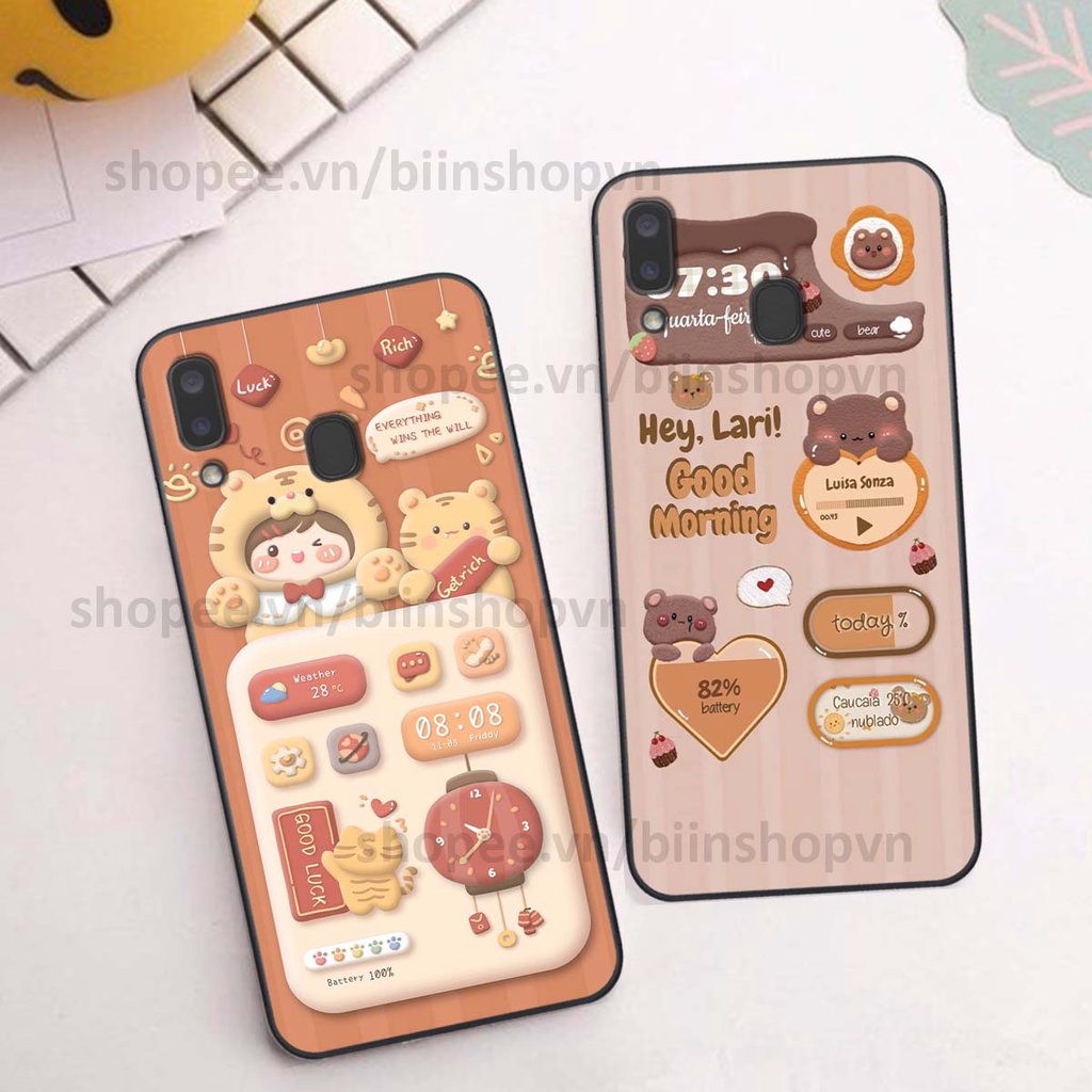 Ốp Samsung A20 / A30 in 3D icon gấu nổi siêu xinh, siêu đáng yêu, cá tính phong cách