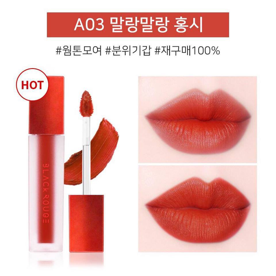 Son kem lì Black Rouge Air Fit Velvet Tint [Best Seller] (Ver.01-Ver.02-Ver.03-Ver.04-Ver.5) không gây khô môi lên màu c