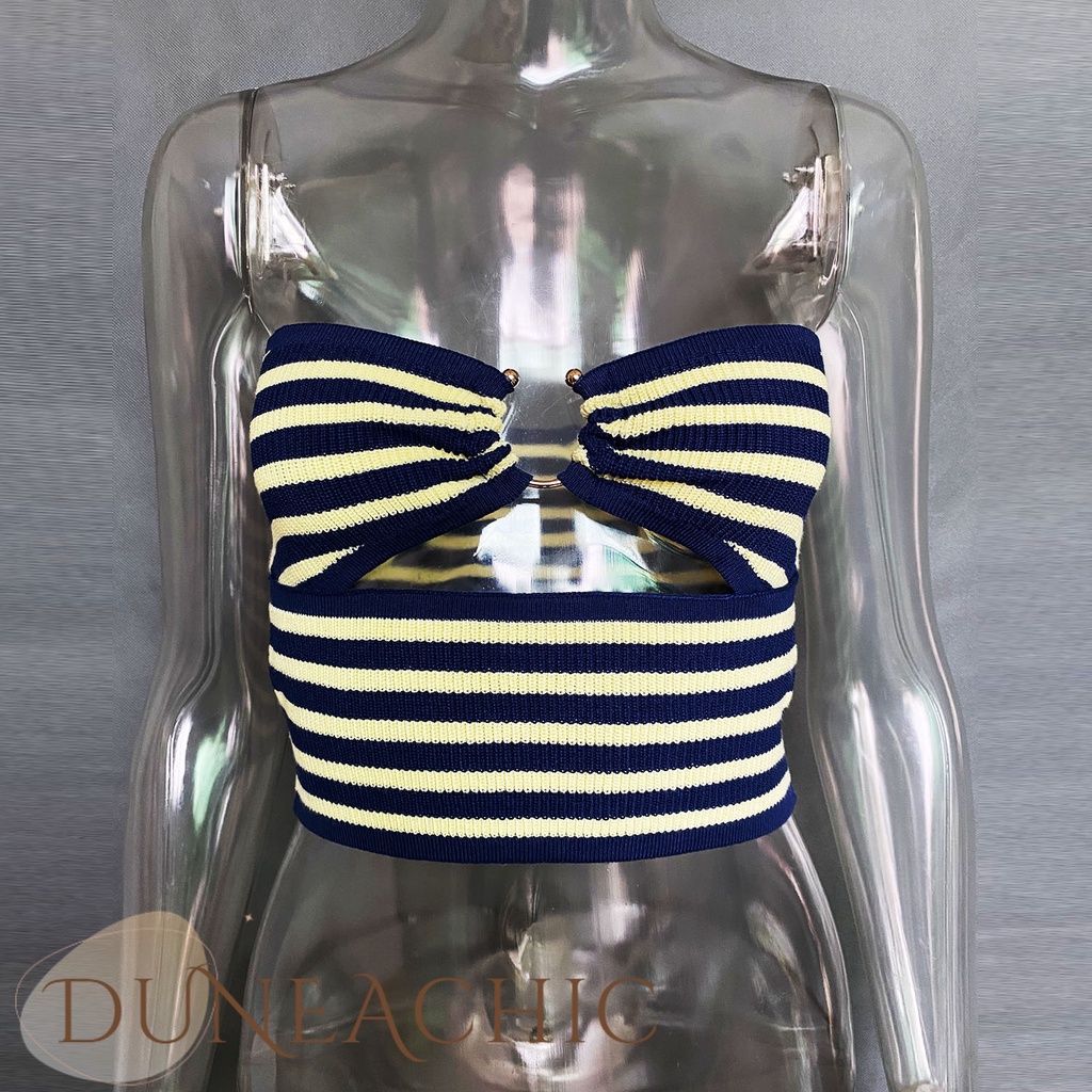 DUNEA Áo Ống Ngắn Trễ Vai Phong Cách Quyến Rũ Cho Nữ