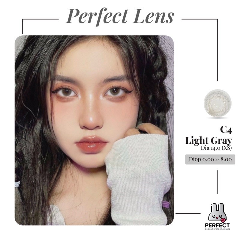 Lens ẢNH MẮT THẬT , Kính Áp Tròng Có Cận và Không Cận , C4 LIGHT GRAY 14.0 XS , Hạn Sử Dụng 1 Năm , Giá Sale
