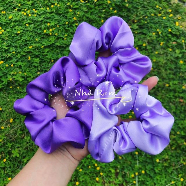 Com bo 4 dây buộc tóc scrunchies phi bóng siêu xinh