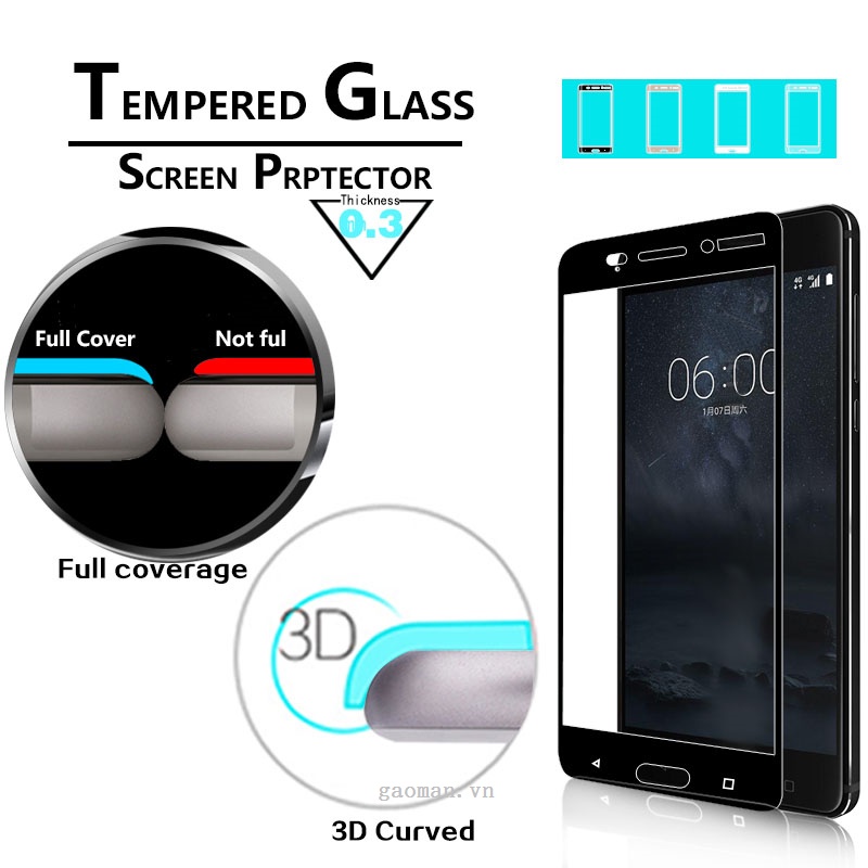 Kính Cường Lực Bảo Vệ Màn Hình Cong 3D Cho NOKIA 6 TA-1000 NOKIA 6 TA-1003 TA-1025