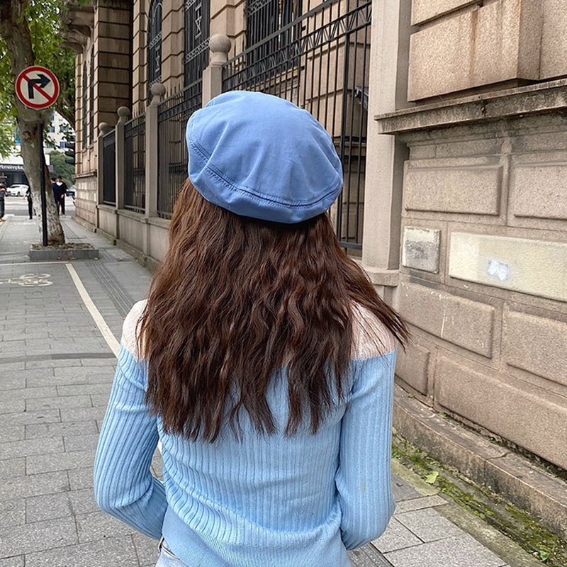 Mũ nồi vải cotton màu trơn phong cách cổ điển thời trang cho nữ