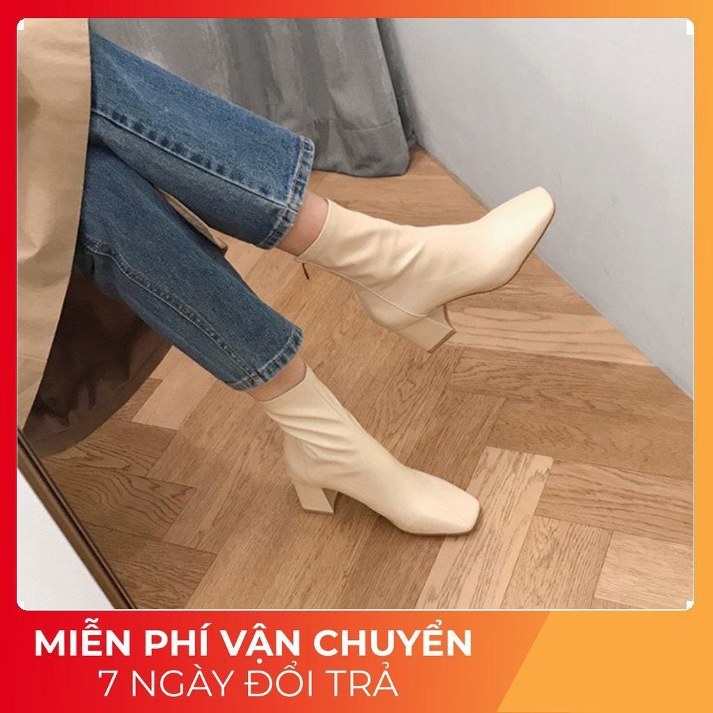 BỐT DA NỮ CAO CỔ LÓT VẢI NỈ BÔNG