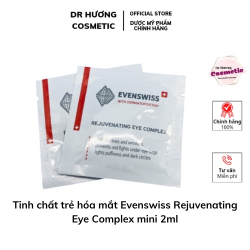 Tinh Chất Trẻ Hóa Da Vùng Mắt Evenswiss Rejuvenating Eye Complex, Kem Dưỡng Mắt, Giảm Nếp Nhăn Size Mini 2 ml