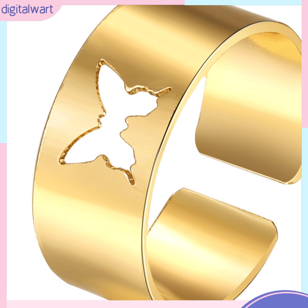 Bộ 2 Nhẫn Hợp Kim Hình Bướm Thời Trang Dành Cho Cặp Đôi