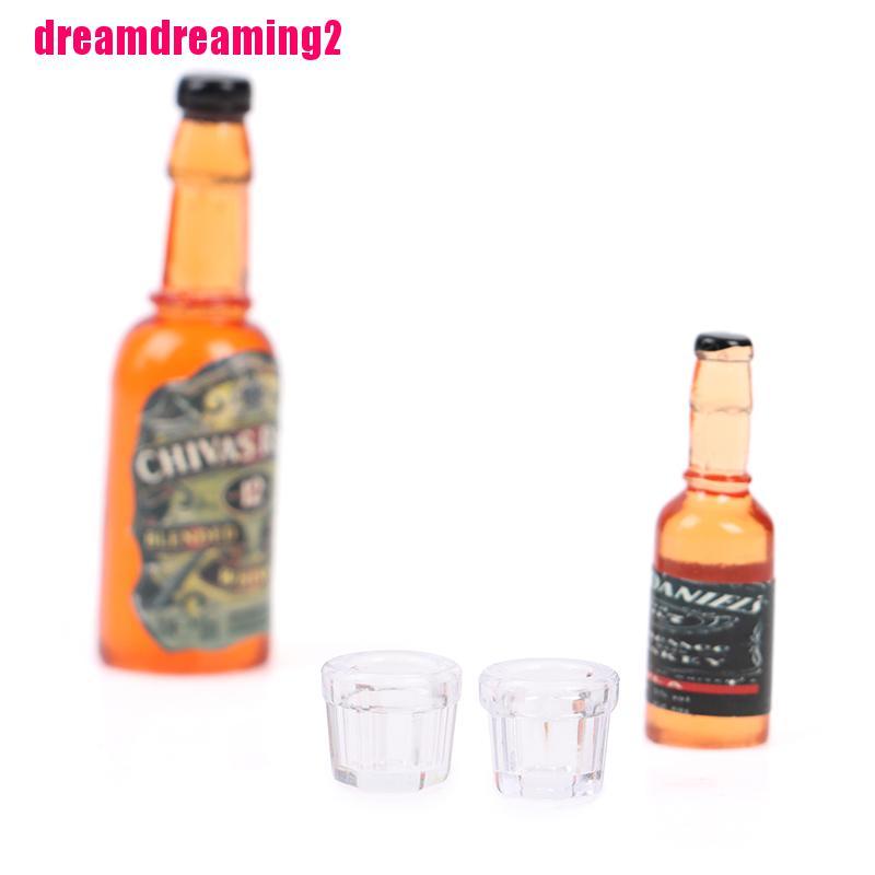 Bộ 4 Mô Hình Chai Rượu Mini Trang Trí Nhà Búp Bê