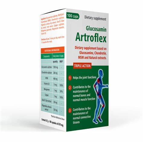 Viên xương khớp Glucosamin Artrodlex hỗ trợ giảm đau nhức xương khớp khô khớp viêm khớp Hộp 100 viên