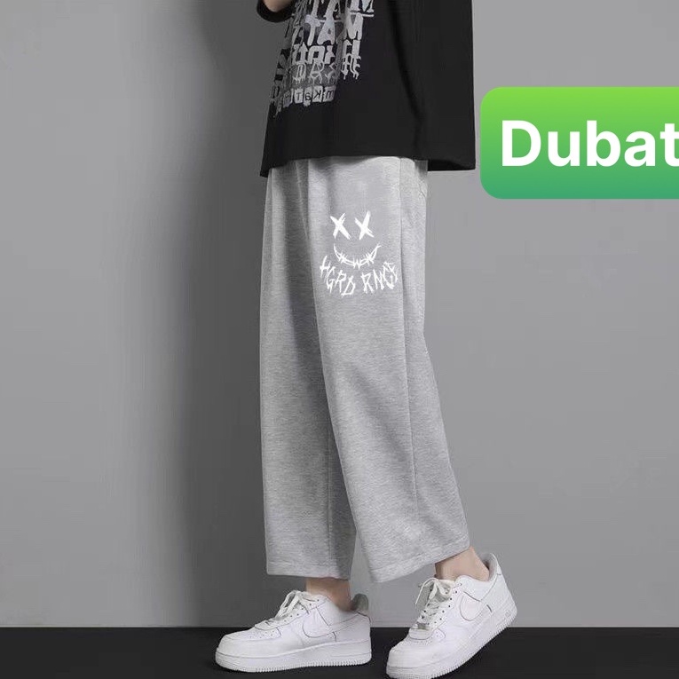 QUẦN JOGGER NAM NỮ UNISEX CHẤT NỈ DÀY DA CÁ ỐNG SUÔNG RỘNG IN HÌNH MẶT CƯỜI SÀNH ĐIỆU -DUBATI FASHION