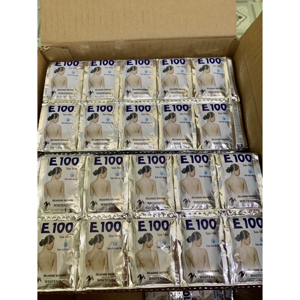 Sữa tắm trắng da E100 tinh chất sữa dê combo 10 dây
