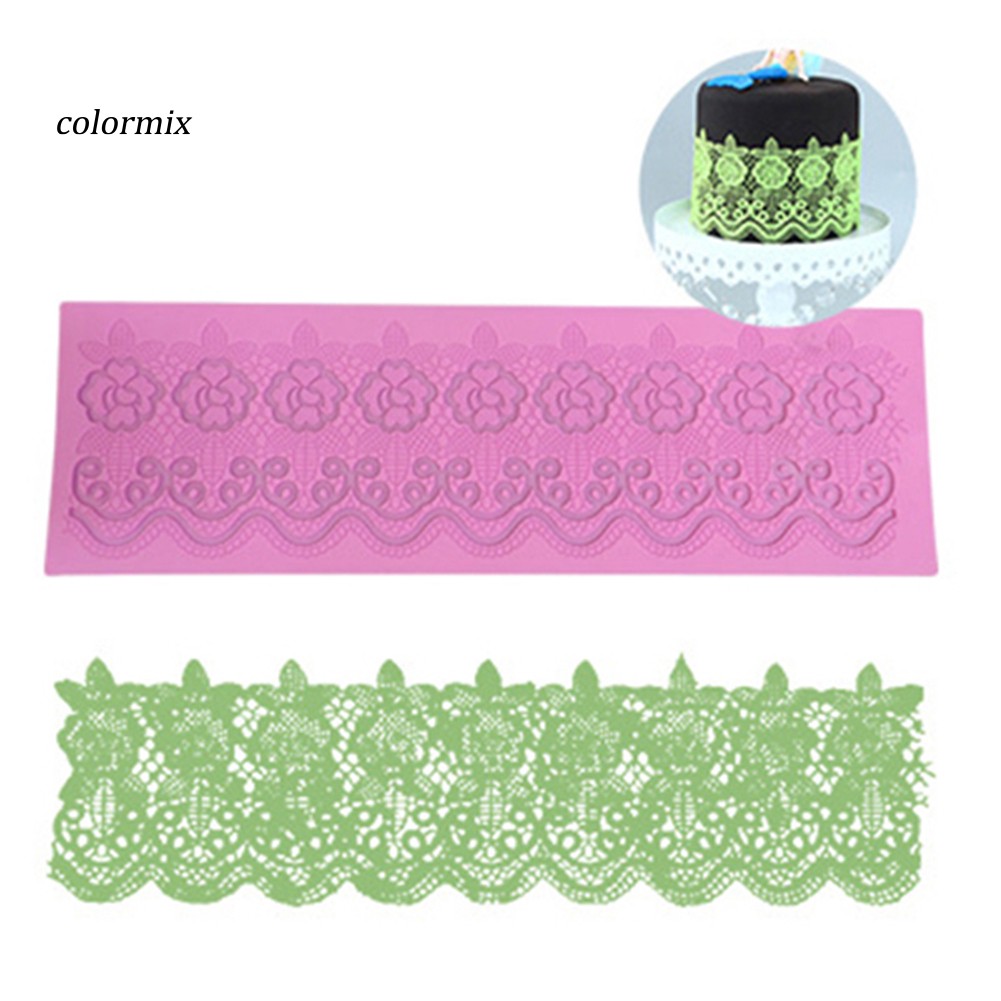 Khuôn silicon làm kẹo đường tạo hình ren hoa độc đáo trang trí bánh ngọt