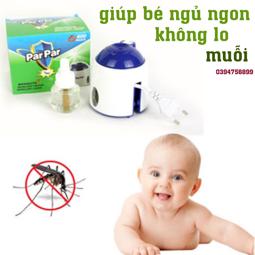 Máy đuổi muỗi parpar tặng lọ tinh dầu 480h máy đuổi côn trùng, diệt muỗi (khosithuanthanh)