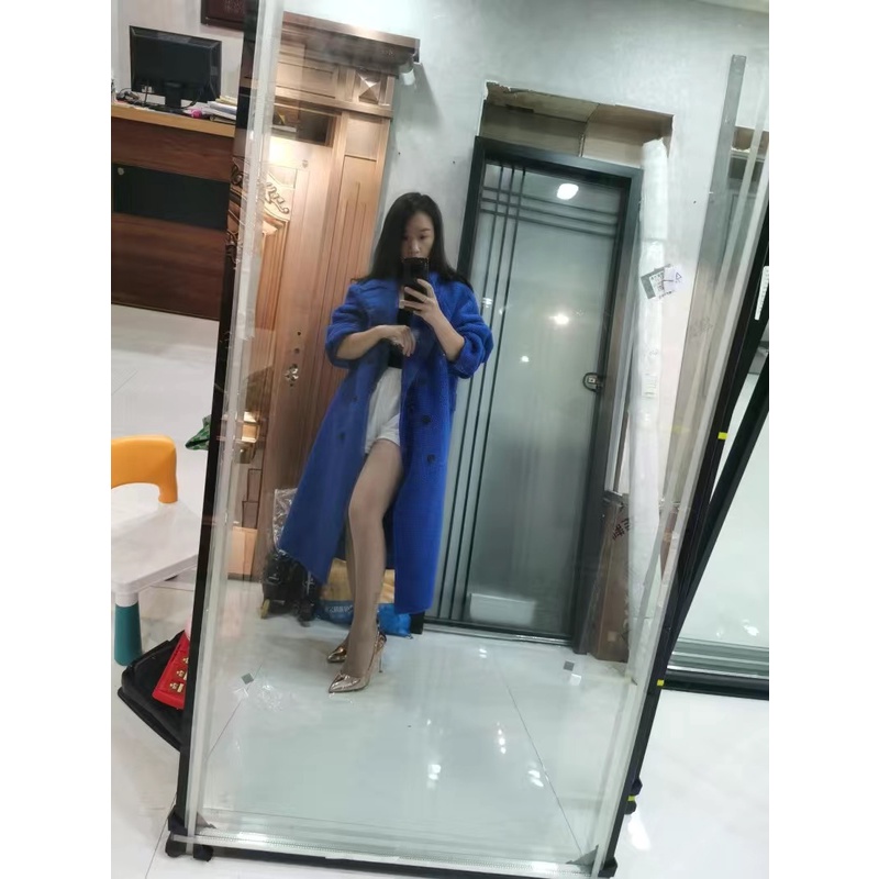 ORDER♥️Áo Khoác Xanh Da Lộn Dáng Dài(ảnh thật)Fzsize Dưới 65kg
