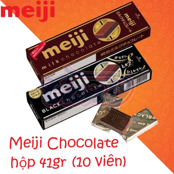 [Mã GROXUAN1 giảm 8% đơn 150K] (2 vị) Meiji Chocolate hộp 41gr (10 viên)