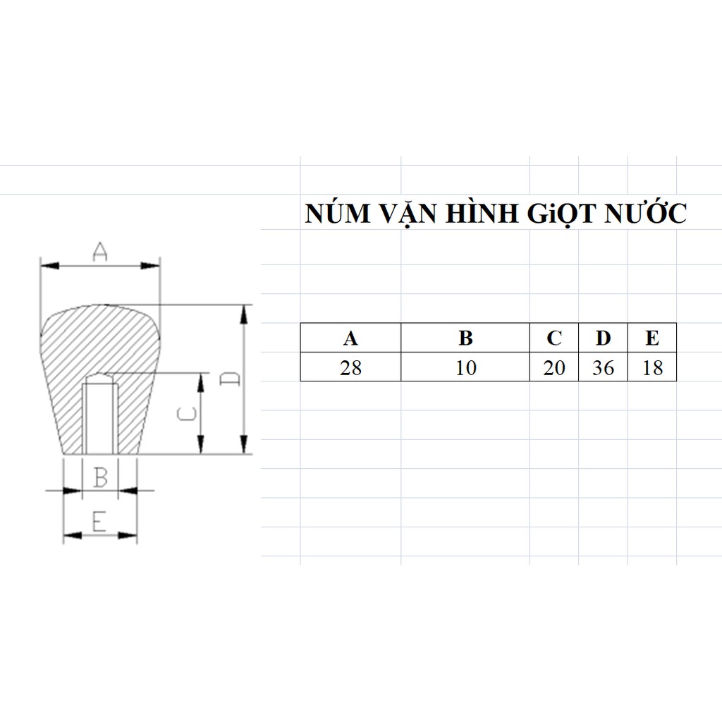 NÚM vặn nhựa DOTI hình giọt nước