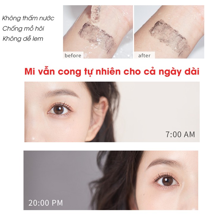 Mascara chuốt mi Chioture Curl Lash Fixer thiết kế chổi cong làm dài và cong mi tự nhiên 5g