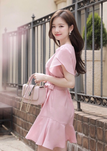 Đầm hồng tay sen tùng bèo (kèm hình thật) | BigBuy360 - bigbuy360.vn