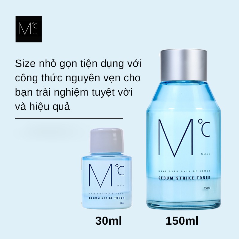 [Mã SGTTC30K giảm 30K] Nước cân bằng da kiềm dầu dành cho nam MdoC Sebum Strike Toner MTN02