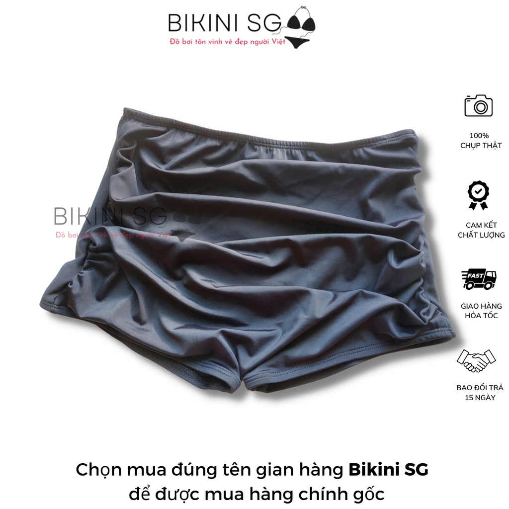 Quần bơi lẻ váy bơi lẻ lưng cao đi bơi đi biển tiện lợi màu đen BIKINI SÀI GÒN