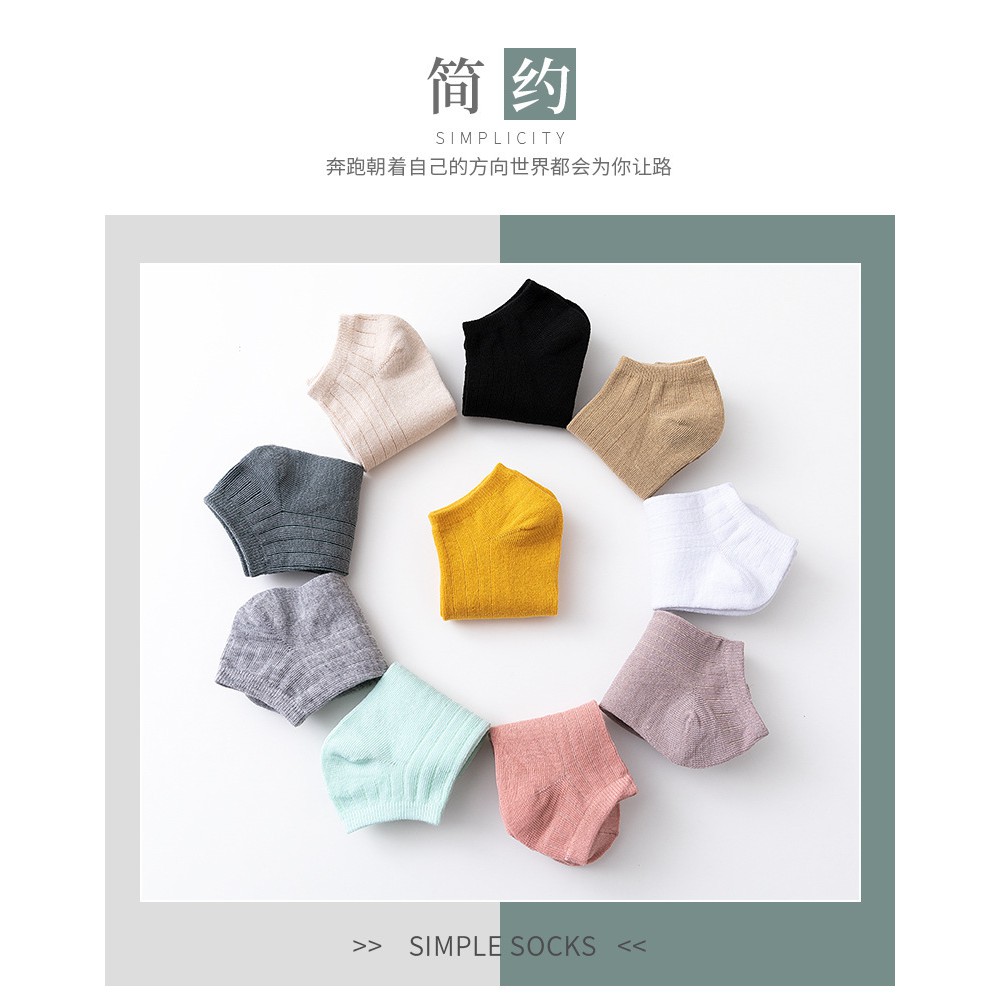 ❤️FREESHIP❤️ Tất - Vớ Nam Nữ Cotton Trơn Ulzzang Cổ Ngắn gân tăm Phong Cách Vintage Hàn Quốc mã TA06