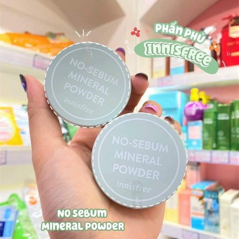 Phấn Phủ Bột Kiềm Dầu siêu mịn cho da hỗn hợp da dầu trang điểm Innisfree – No Sebum Mineral Powder 9g