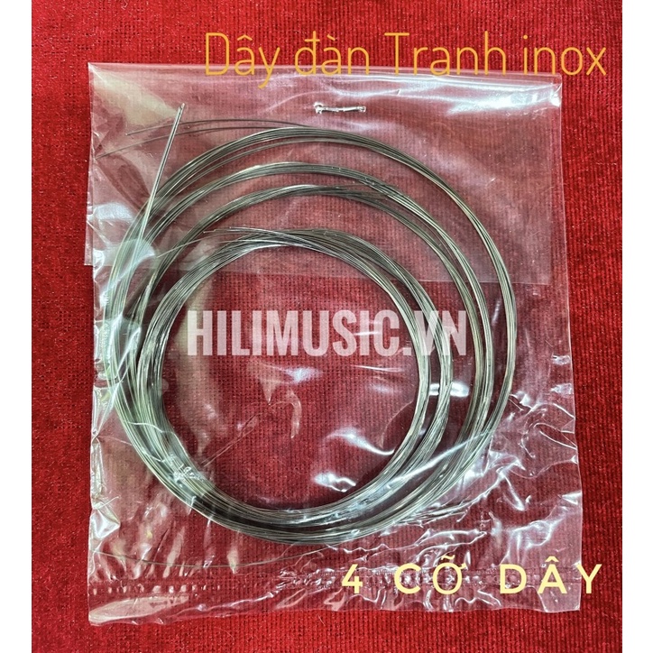 Bộ dây đàn Tranh inox, 19 dây, 4 cỡ- tiếng sáng , đẹp