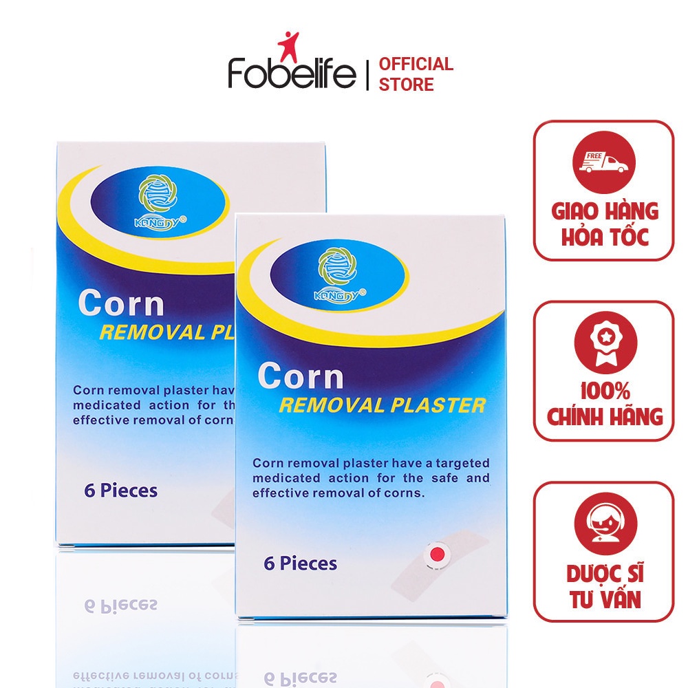 [Combo] 2 hộp miếng dán mụn cóc Corn plaster KangDi Fobe hộp 6 miếng