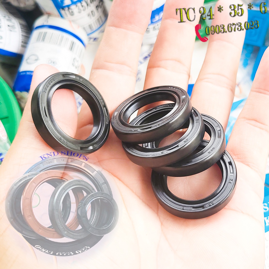 Phớt dầu SOG TC 24*35*6, Phốt chặn nhớt trục chuyên cho phụ tùng xe máy, máy sản xuất công nghiệp | KND Shops