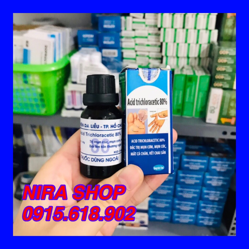 Lọ chấm loại bỏ Mụn Cơm, Mụn Cóc, Mắt Cá Chân, Vết Chai Sần 15ml viện da liễu HCM - Acid Trichloracetic 80%