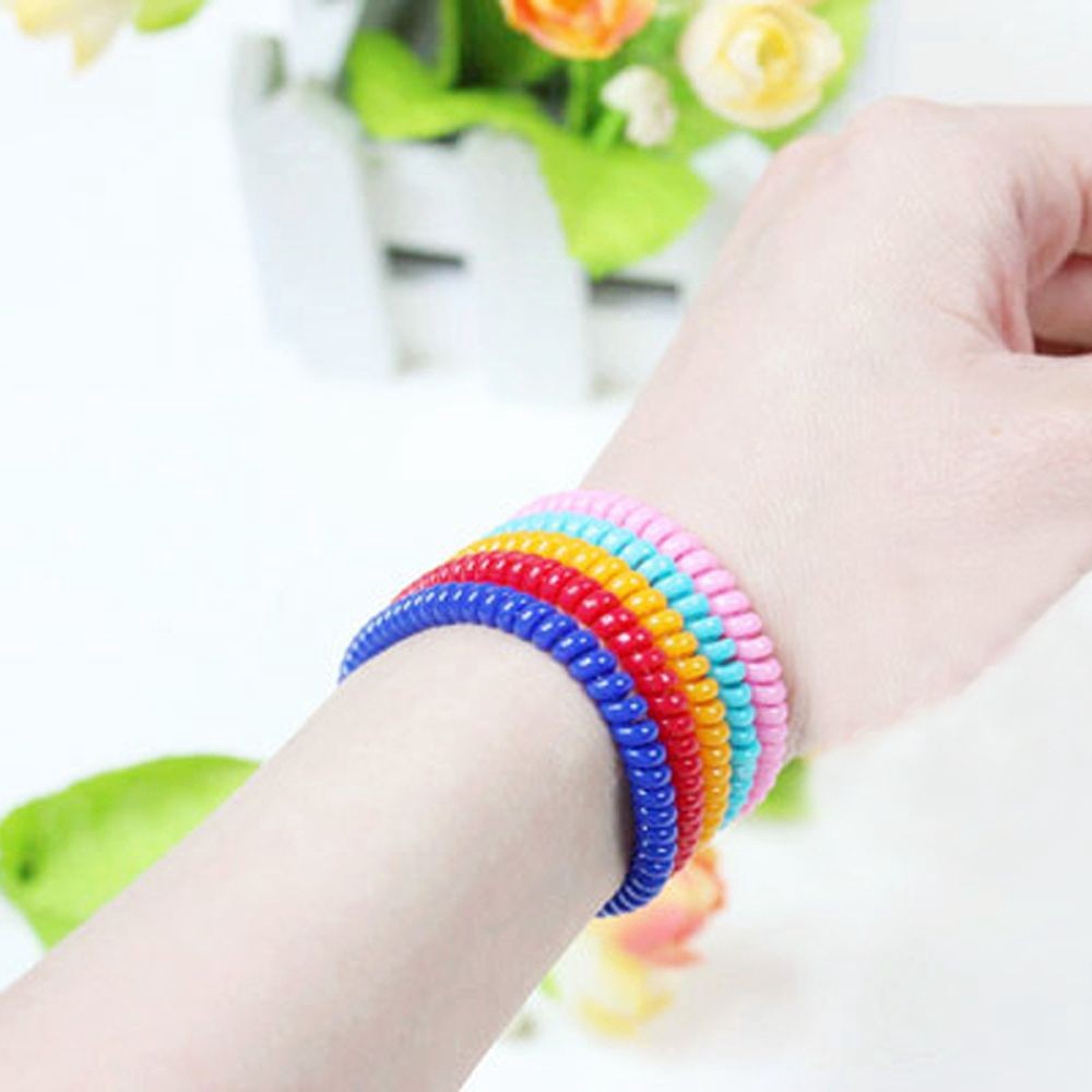 Bộ 20 dây thun buộc tóc lò xo đen trơn tiện dụng cá tính dành cho nữ