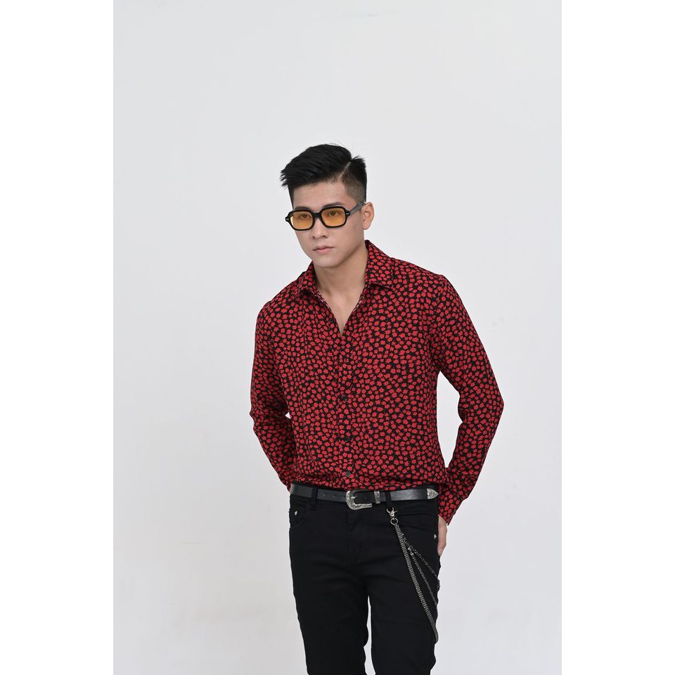 Áo Sơ Mi Nam Dài Tay TOUCHME Flower Red Shirt