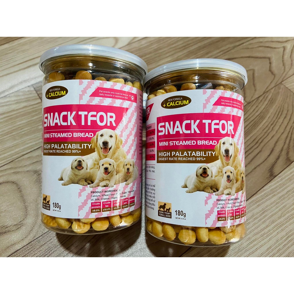 Bánh thưởng cho Chó SNACK TFOR Hộp 180g . Bổ sung chất dinh dưỡng Bổ sung canxi Kích thích thèm ăn