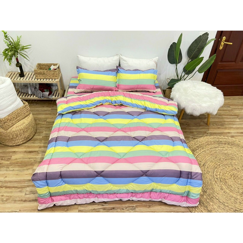 Chăn Phao Poly Cotton Có Ruột Bông Dày Siêu Ấm, Chăn Đắp Siêu Nhẹ