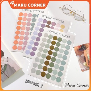 Sticker chấm tròn sắc màu Mohamm Anime trang trí sổ planner Bullet journal DIY - round sticker